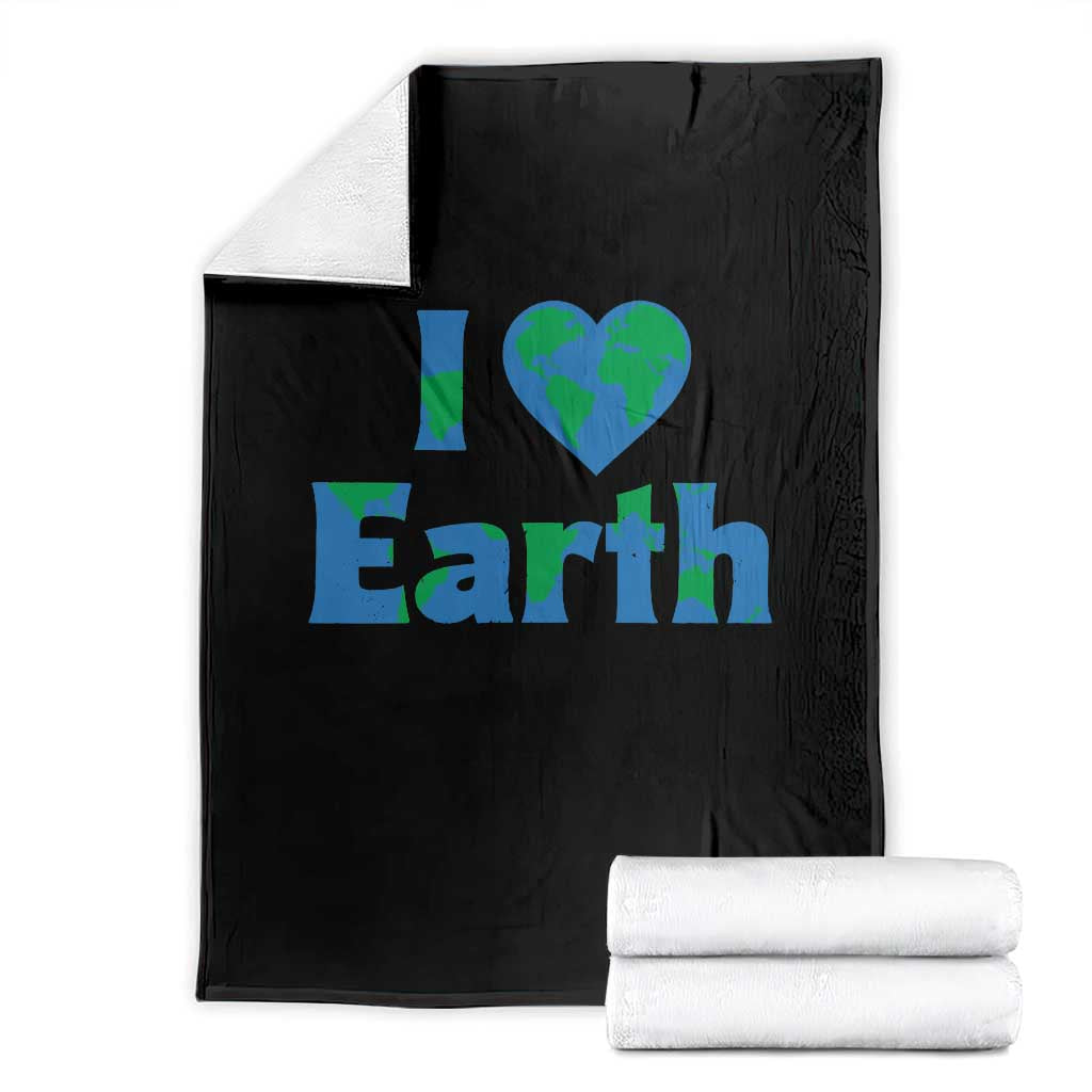 Earth Day Environmental Activism Throw Blanket I Love Earth TS12 Black Print Your Wear