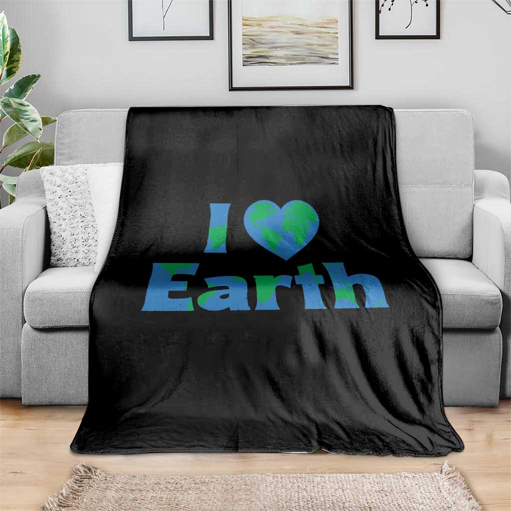 Earth Day Environmental Activism Throw Blanket I Love Earth TS12 Print Your Wear