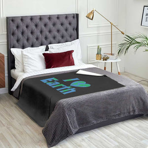 Earth Day Environmental Activism Throw Blanket I Love Earth TS12 Print Your Wear