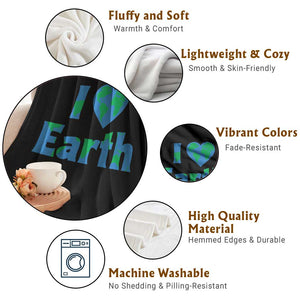 Earth Day Environmental Activism Throw Blanket I Love Earth TS12 Print Your Wear