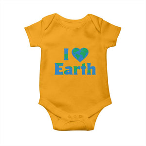 Earth Day Environmental Activism Baby Onesie I Love Earth TS12 Gold Print Your Wear