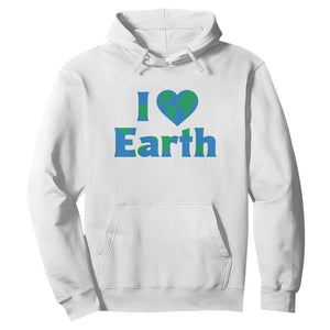 Earth Day Environmental Activism Hoodie I Love Earth TS12 White Print Your Wear