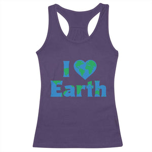 Earth Day Environmental Activism Racerback Tank Top I Love Earth TS12 Purple Print Your Wear