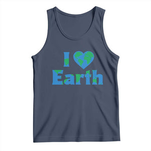 Earth Day Environmental Activism Tank Top I Love Earth TS12 Navy Print Your Wear