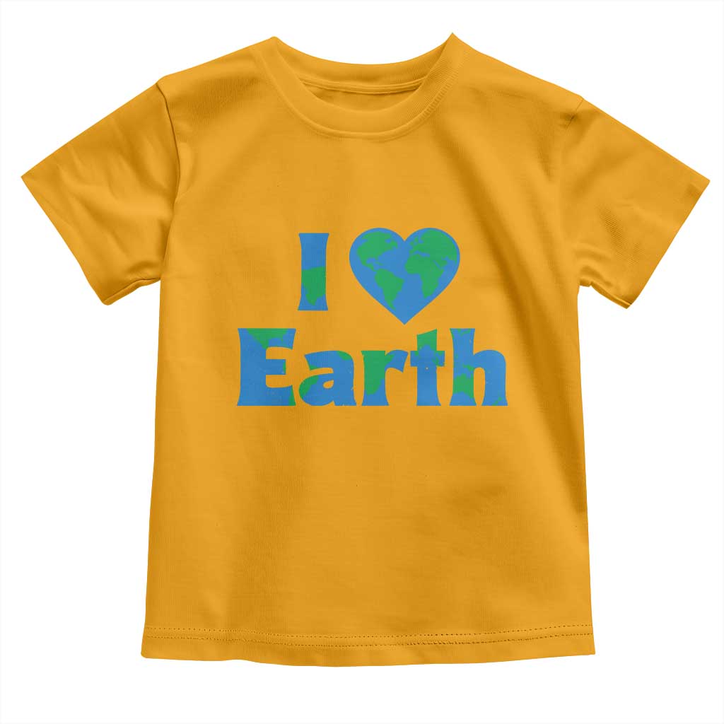 Earth Day Environmental Activism Toddler T Shirt I Love Earth TS12 Gold Print Your Wear