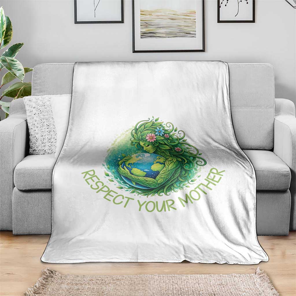 Respect Your Mother Throw Blanket Earth Mother Hugging Planet TS12 Print Your Wear