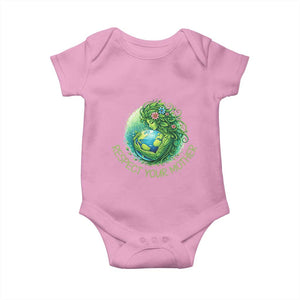 Respect Your Mother Baby Onesie Earth Mother Hugging Planet TS12 Light Pink Print Your Wear