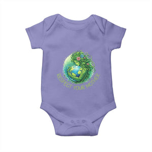 Respect Your Mother Baby Onesie Earth Mother Hugging Planet TS12 Violet Print Your Wear