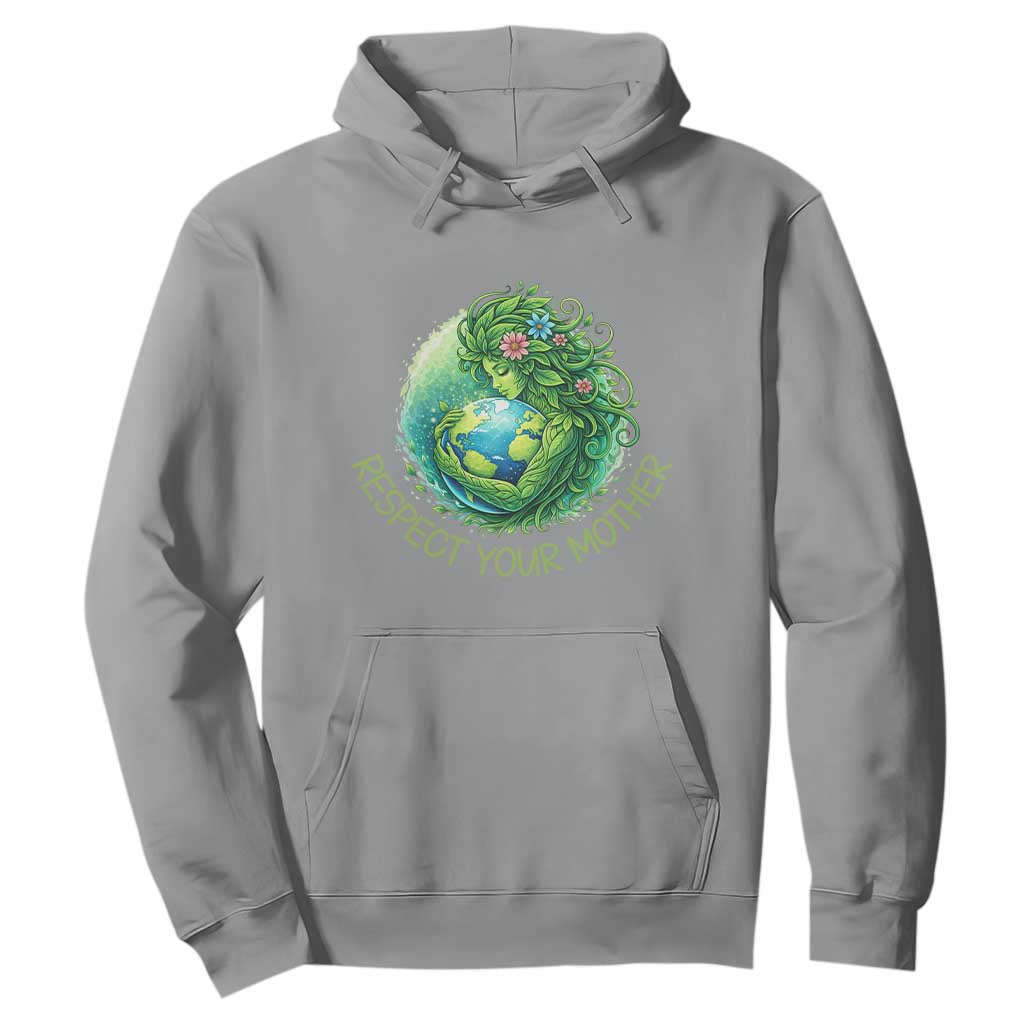 Respect Your Mother Hoodie Earth Mother Hugging Planet TS12 Sport Gray Print Your Wear