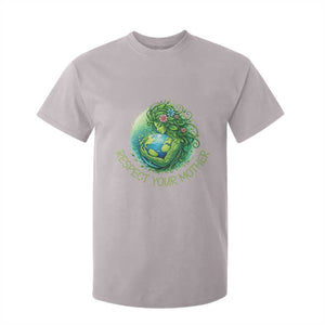 Respect Your Mother T Shirt For Kid Earth Mother Hugging Planet TS12 Ice Gray Print Your Wear