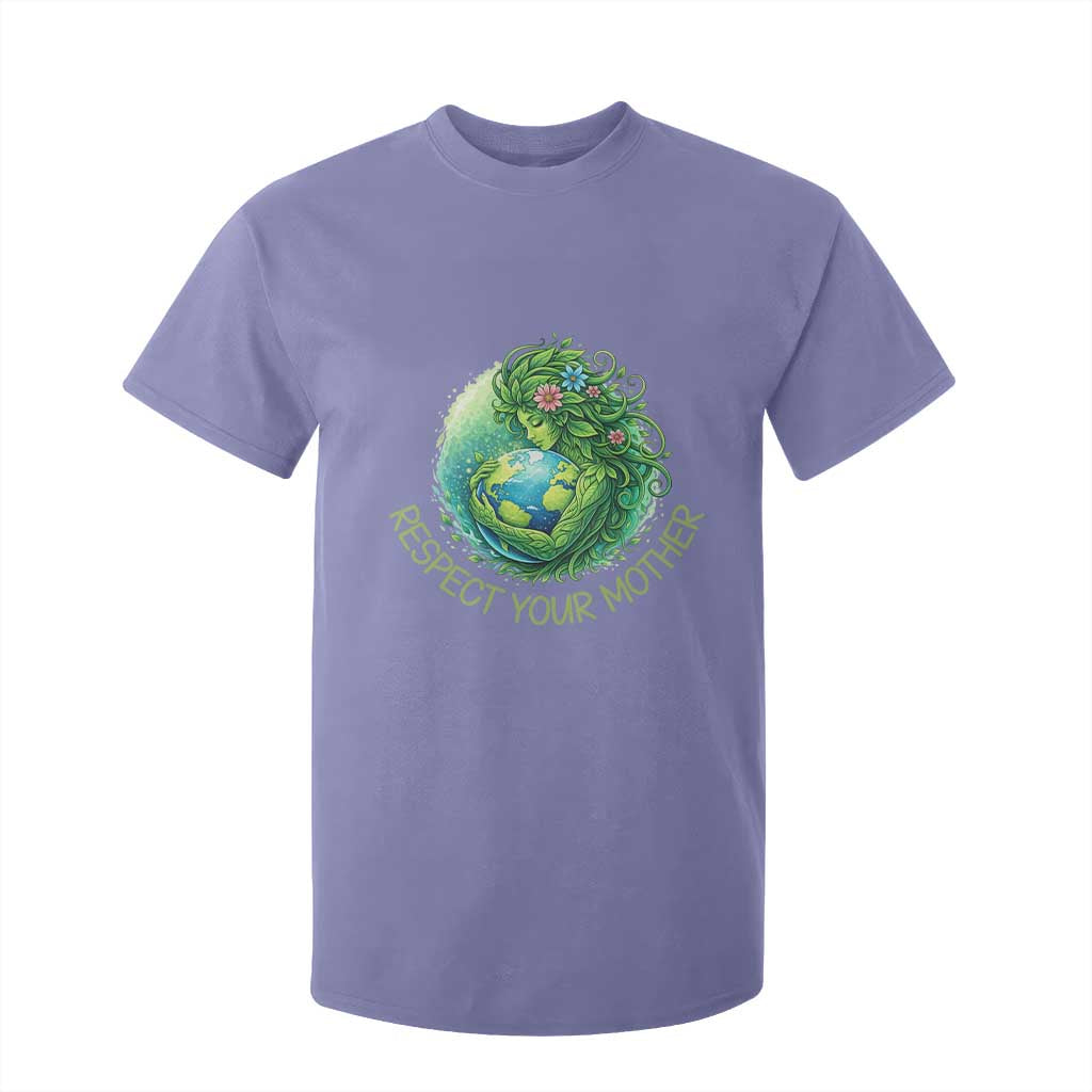 Respect Your Mother T Shirt For Kid Earth Mother Hugging Planet TS12 Violet Print Your Wear