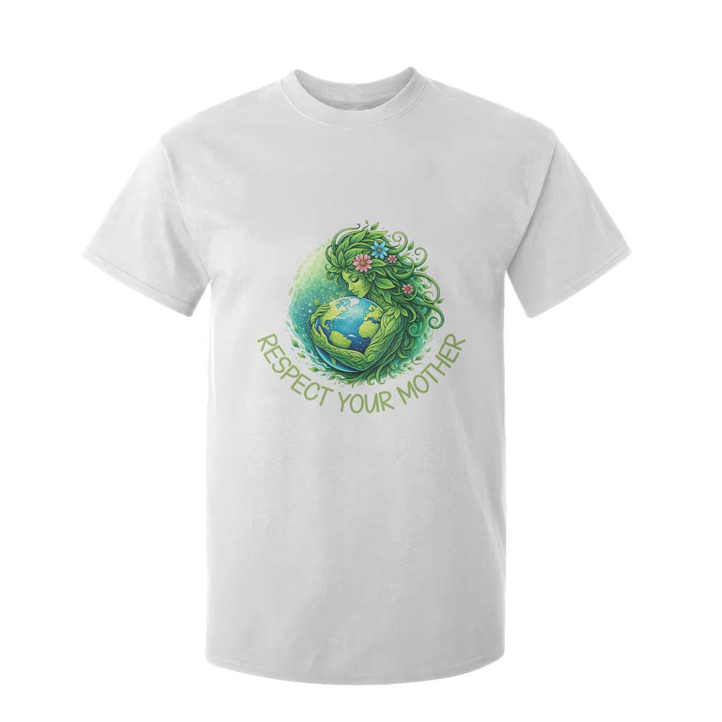 Respect Your Mother T Shirt For Kid Earth Mother Hugging Planet TS12 White Print Your Wear