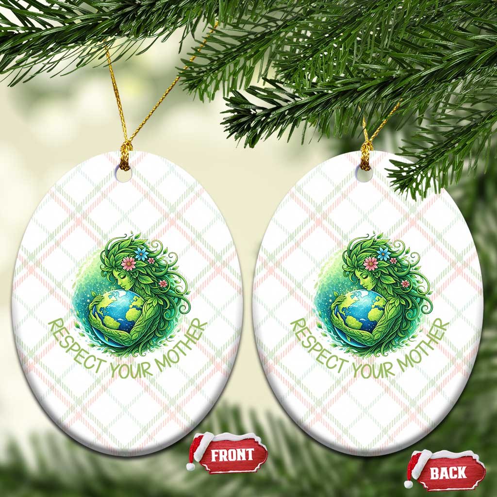 Respect Your Mother Ceramic Ornament Earth Mother Hugging Planet TS12 Print Your Wear