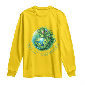Respect Your Mother Long Sleeve Shirt Earth Mother Hugging Planet TS12 Daisy Print Your Wear