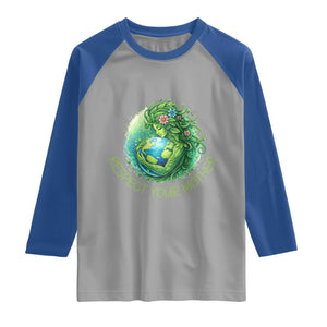 Respect Your Mother Raglan Shirt Earth Mother Hugging Planet TS12 Sport Gray Royal Print Your Wear
