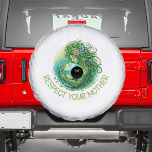 Respect Your Mother Spare Tire Cover Earth Mother Hugging Planet TS12 White Print Your Wear