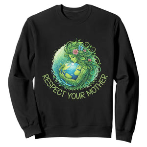 Respect Your Mother Sweatshirt Earth Mother Hugging Planet TS12 Black Print Your Wear