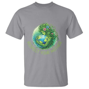 Respect Your Mother T Shirt Earth Mother Hugging Planet TS12 Sport Gray Print Your Wear