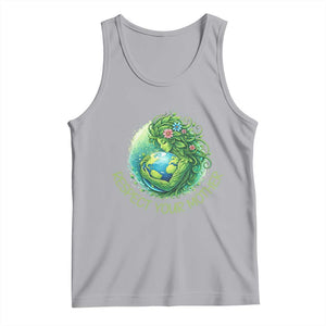 Respect Your Mother Tank Top Earth Mother Hugging Planet TS12 Athletic Heather Print Your Wear