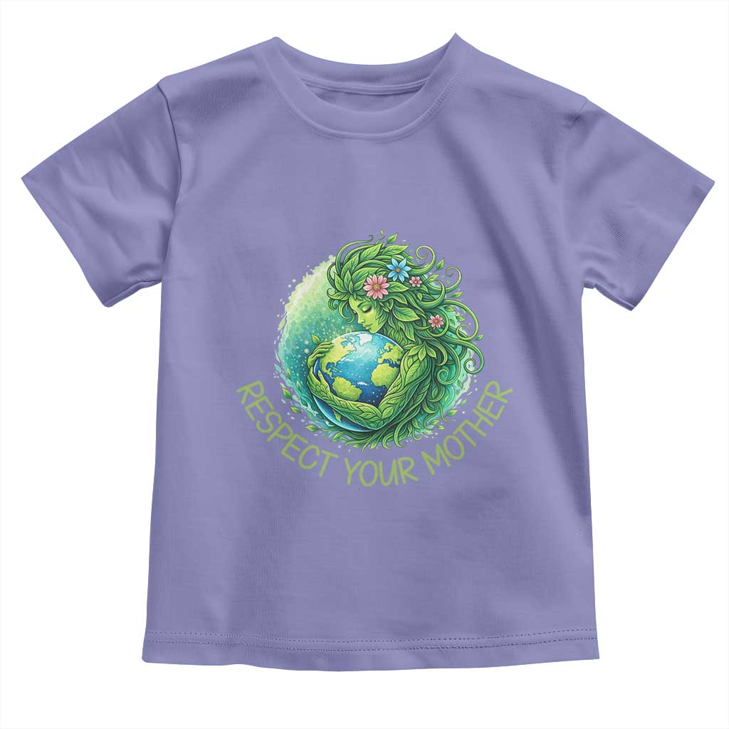 Respect Your Mother Toddler T Shirt Earth Mother Hugging Planet TS12 Violet Print Your Wear