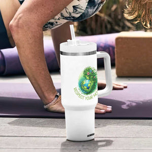 Respect Your Mother Tumbler With Handle Earth Mother Hugging Planet TS12 Print Your Wear