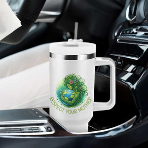 Respect Your Mother Tumbler With Handle Earth Mother Hugging Planet TS12 Print Your Wear