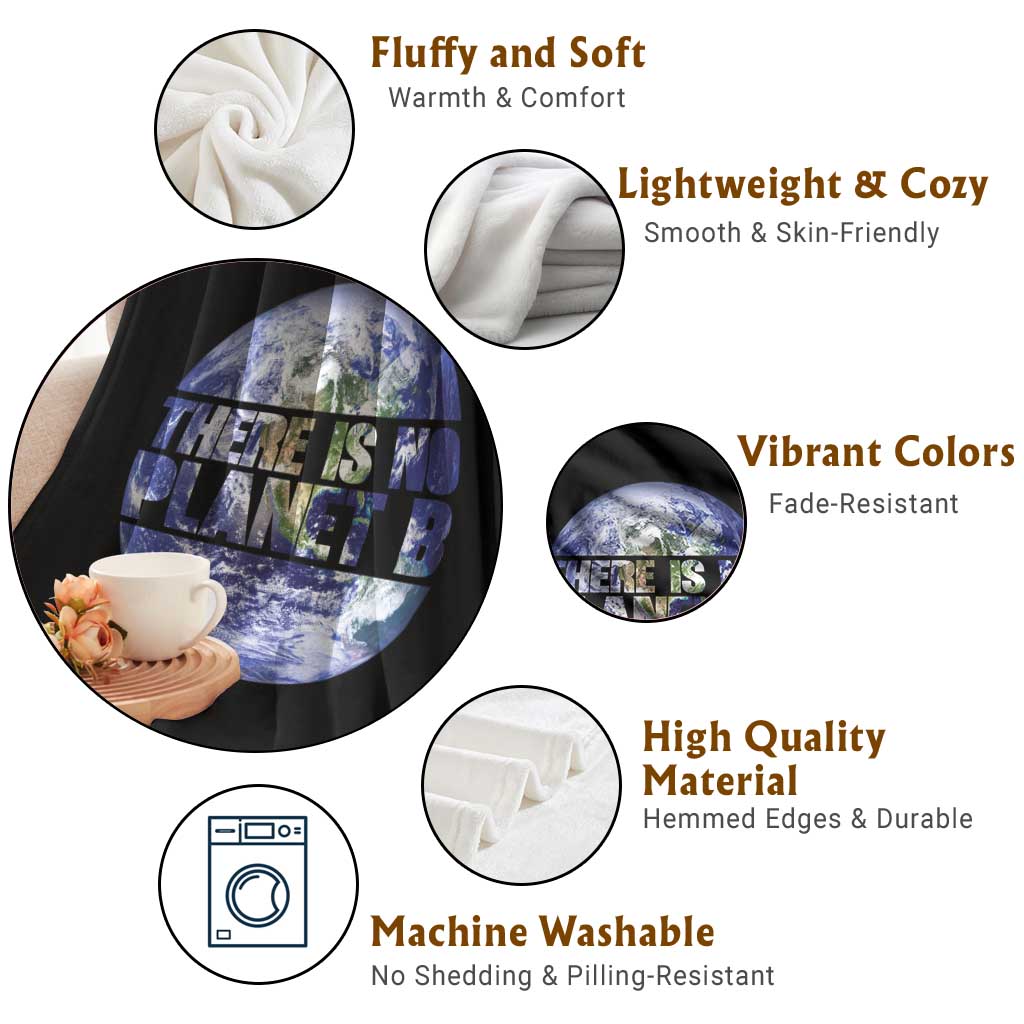 There Is No Planet B Throw Blanket Earth Day Environmental Awareness Gift TS12 Print Your Wear