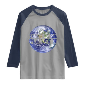 There Is No Planet B Raglan Shirt Earth Day Environmental Awareness Gift TS12 Sport Gray Navy Print Your Wear