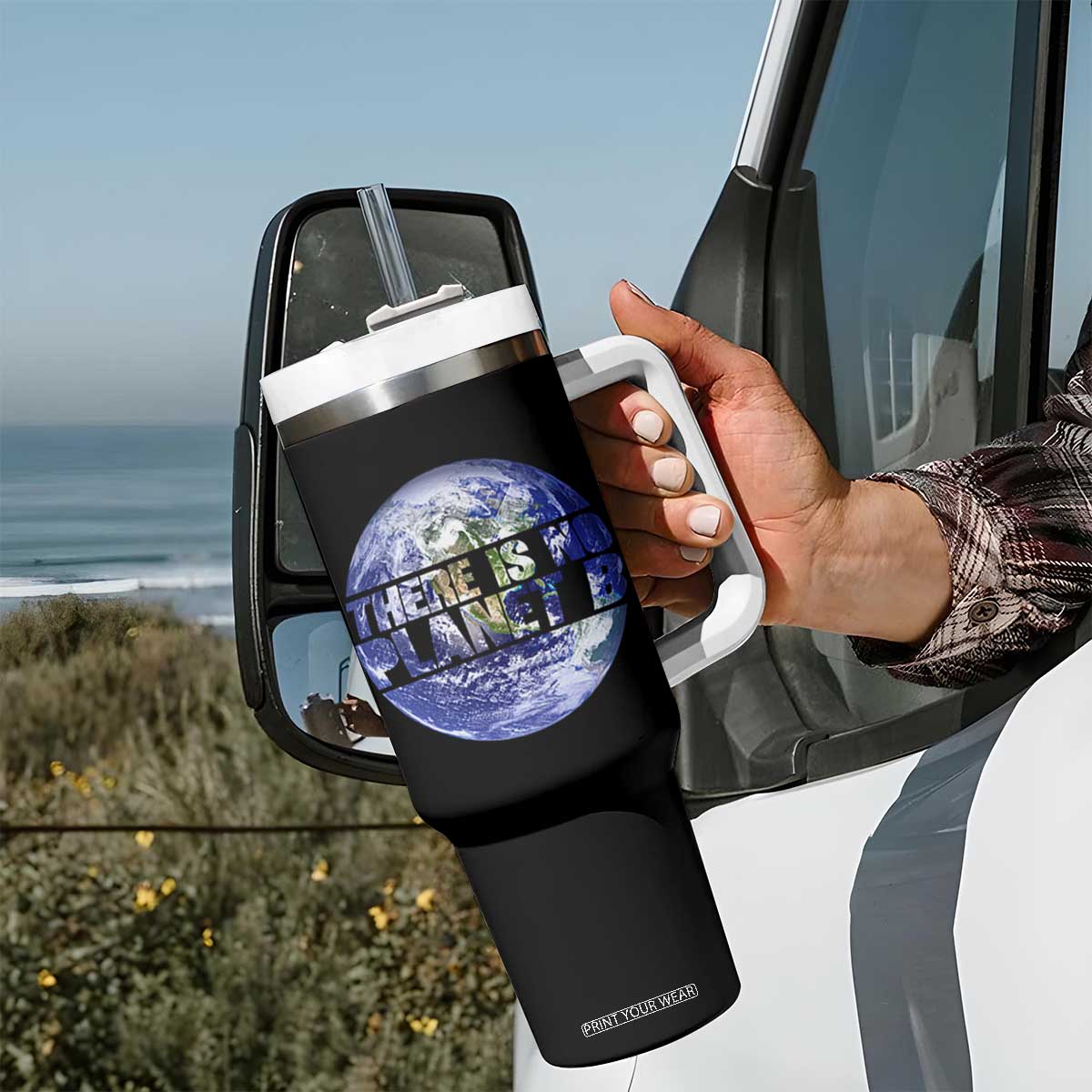 There Is No Planet B Tumbler With Handle Earth Day Environmental Awareness Gift TS12 Print Your Wear