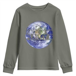 There Is No Planet B Youth Sweatshirt Earth Day Environmental Awareness Gift TS12 Military Green Print Your Wear