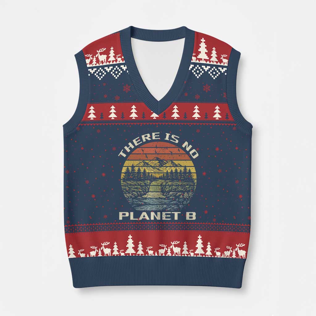 Nature Lover Shirt, Earth Day Gift, Save the Planet Shirt, Nature T-Shirt, Nature Lover Gift, Outdoor Environment Shirts, No Planet B Shirt V-Neck Knit Sweater Vest TS12 Navy Red Print Your Wear