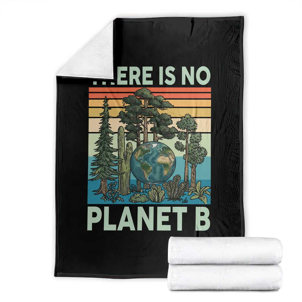Vintage There Is No Planet B Earth Day Gift Throw Blanket TS12 Black Print Your Wear