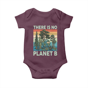 Vintage There Is No Planet B Earth Day Gift Baby Onesie TS12 Maroon Print Your Wear