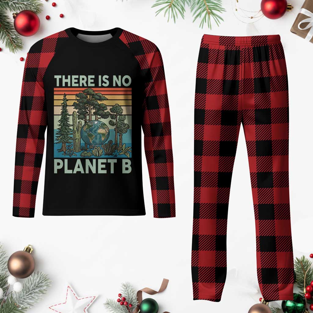 Vintage There Is No Planet B Earth Day Gift Plaid Pajama Set TS12 Buffalo Plaid Print Your Wear