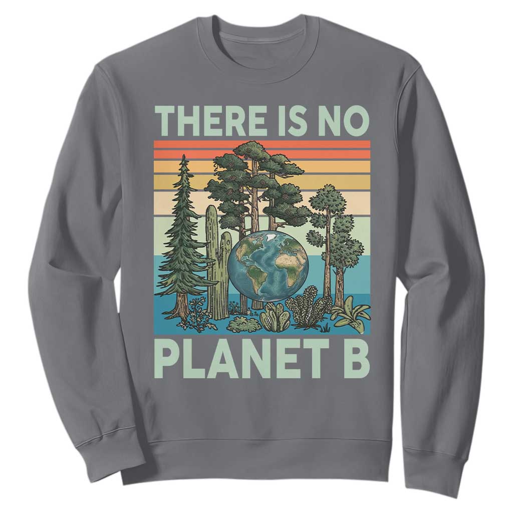 Vintage There Is No Planet B Earth Day Gift Sweatshirt TS12 Charcoal Print Your Wear