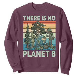 Vintage There Is No Planet B Earth Day Gift Sweatshirt TS12 Maroon Print Your Wear
