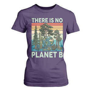 Vintage There Is No Planet B Earth Day Gift T Shirt For Women TS12 Purple Print Your Wear