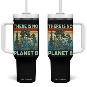 Vintage There Is No Planet B Earth Day Gift Tumbler With Handle TS12 One Size: 40 oz Black Print Your Wear