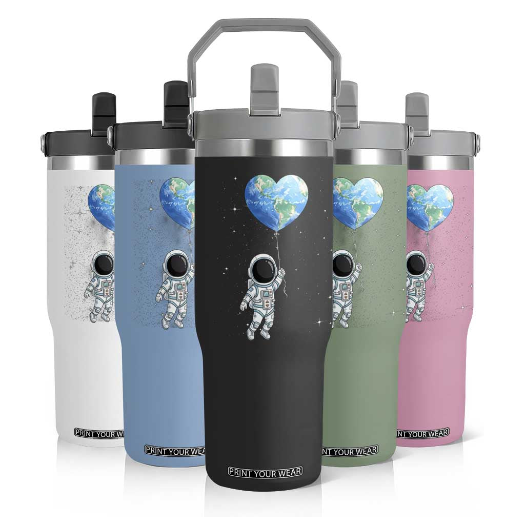 Astronaut Protect The Planet Flip Straw Tumbler Earth Day Gift TS12 Print Your Wear