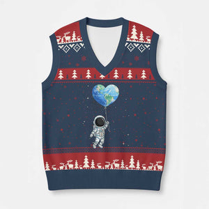 Astronaut Protect The Planet V-Neck Knit Sweater Vest Earth Day Gift TS12 Navy Red Print Your Wear