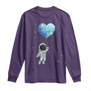 Astronaut Protect The Planet Long Sleeve Shirt Earth Day Gift TS12 Purple Print Your Wear