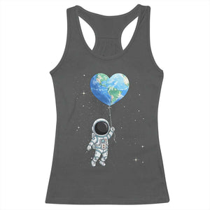 Astronaut Protect The Planet Racerback Tank Top Earth Day Gift TS12 Dark Heather Print Your Wear
