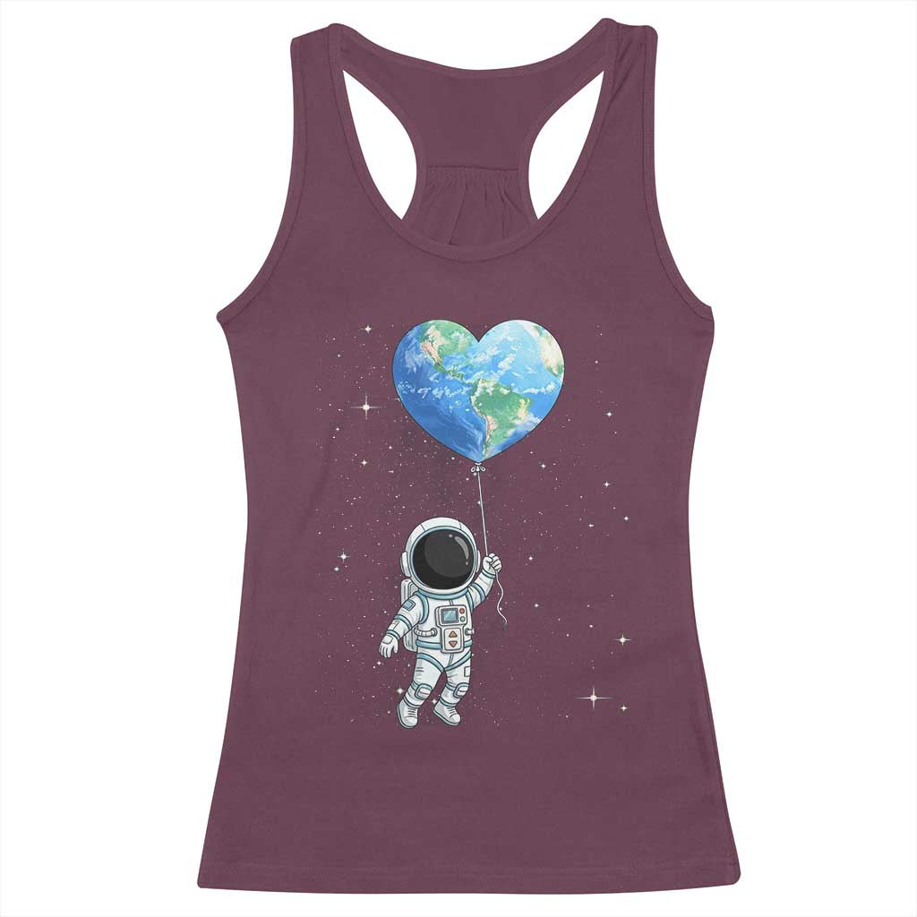 Astronaut Protect The Planet Racerback Tank Top Earth Day Gift TS12 Maroon Print Your Wear