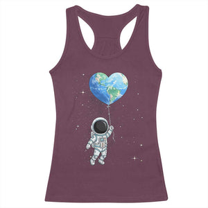 Astronaut Protect The Planet Racerback Tank Top Earth Day Gift TS12 Maroon Print Your Wear
