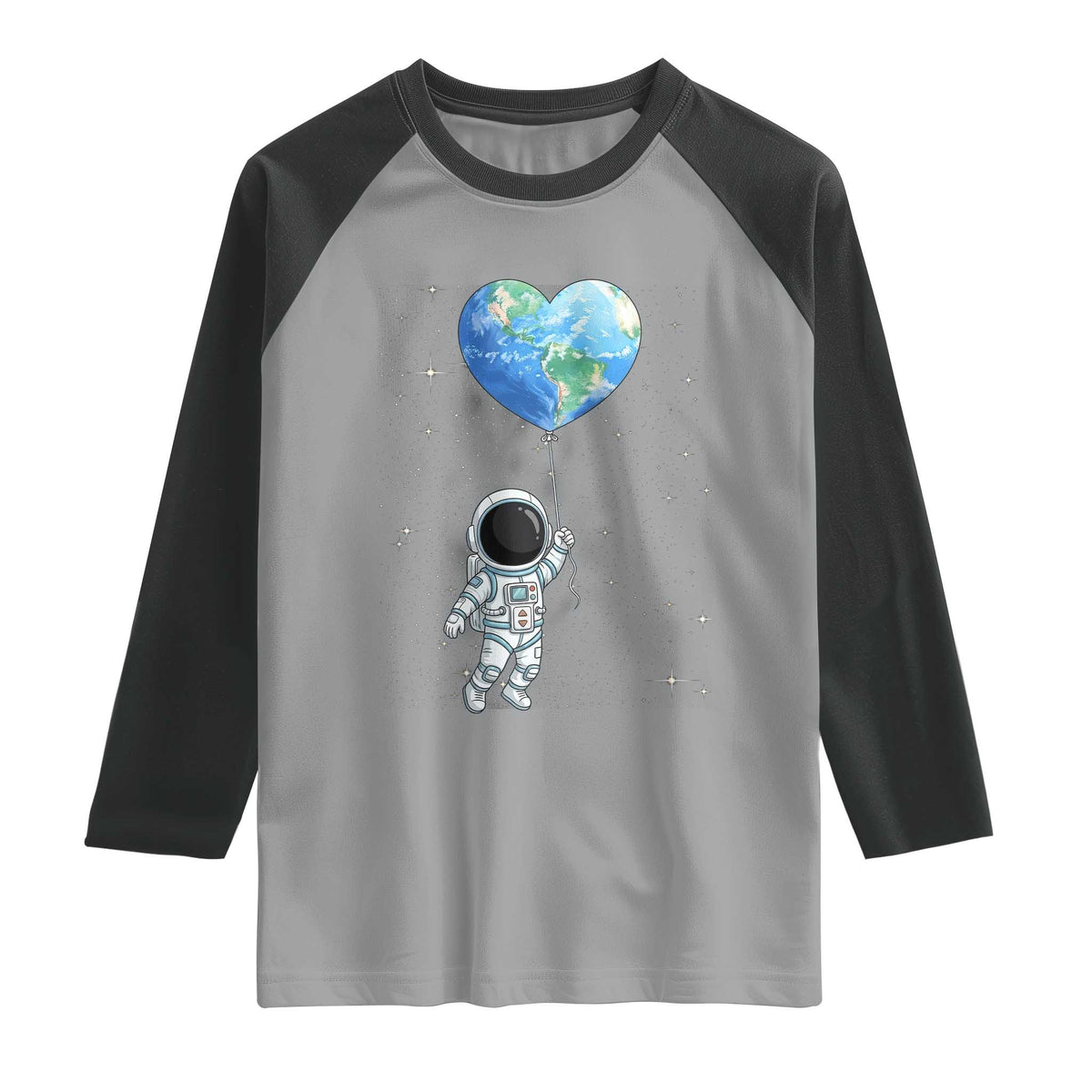 Astronaut Protect The Planet Raglan Shirt Earth Day Gift TS12 Sport Gray Black Print Your Wear
