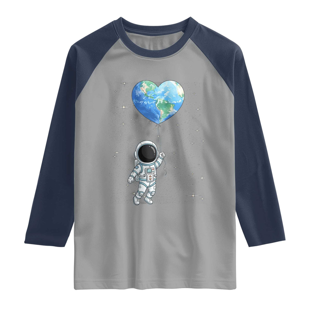 Astronaut Protect The Planet Raglan Shirt Earth Day Gift TS12 Sport Gray Navy Print Your Wear