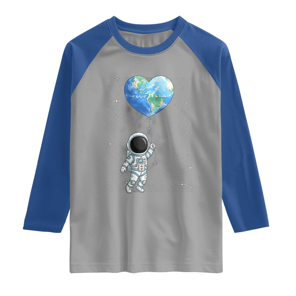 Astronaut Protect The Planet Raglan Shirt Earth Day Gift TS12 Sport Gray Royal Print Your Wear