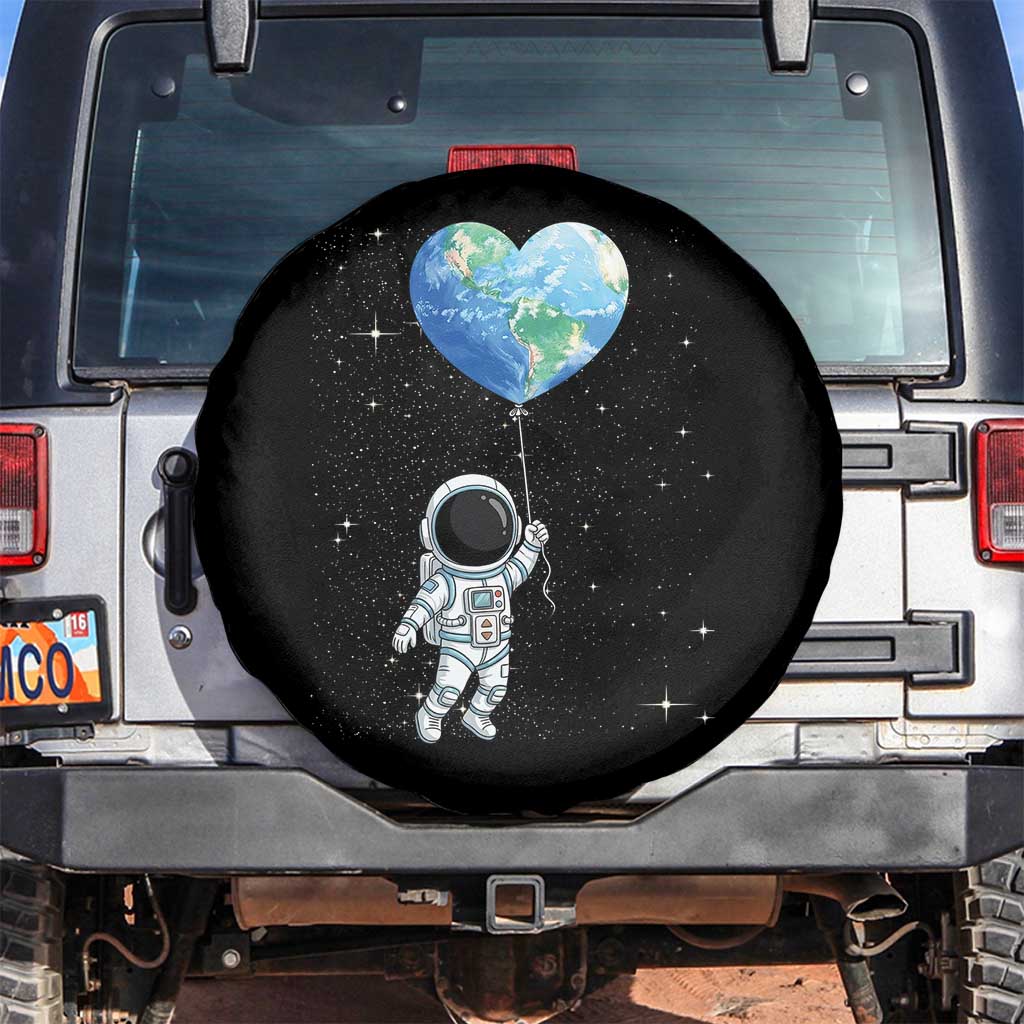 Astronaut Protect The Planet Spare Tire Cover Earth Day Gift TS12 No hole Black Print Your Wear