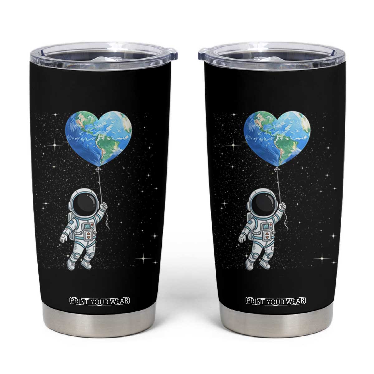 Astronaut Protect The Planet Tumbler Cup Earth Day Gift TS12 Black Print Your Wear