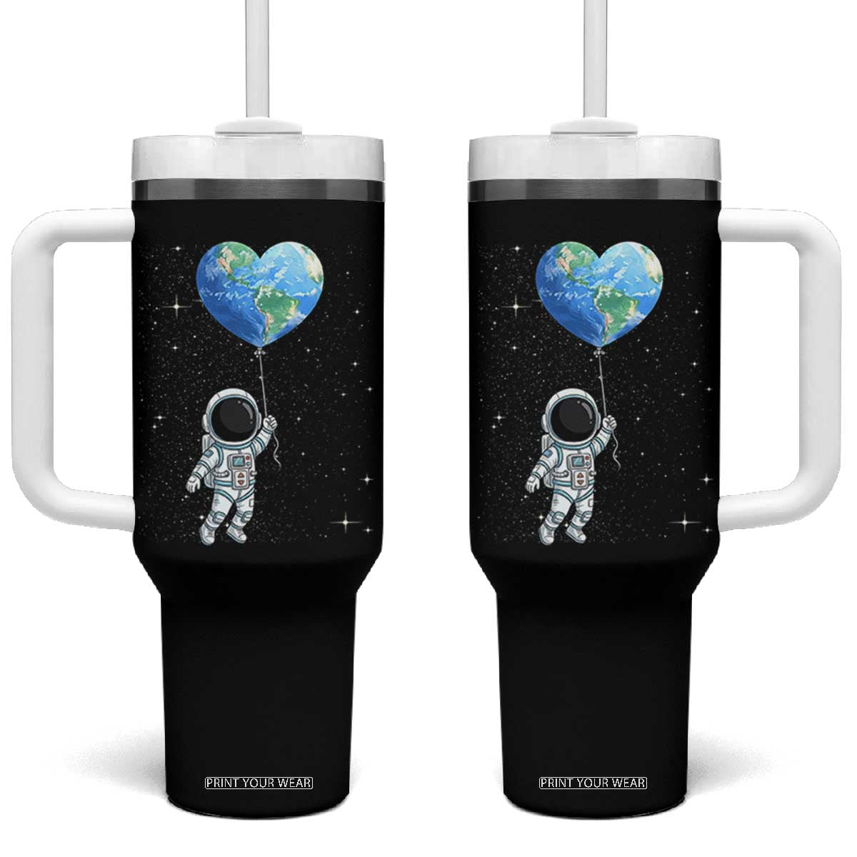 Astronaut Protect The Planet Tumbler With Handle Earth Day Gift TS12 One Size: 40 oz Black Print Your Wear